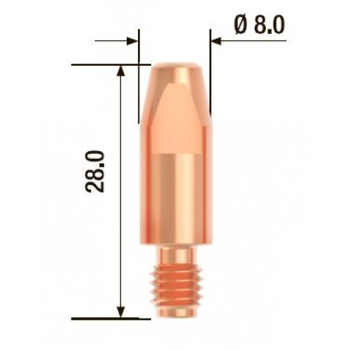 FUBAG Контактный наконечник M6х28 мм ECU D=1.6 мм  (25 шт.)