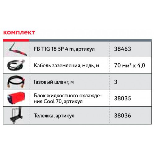 FUBAG Сварочный полуавтомат INTIG 400 T DC PULSE с горелкой FB TIG 18 5P 4m, с блоком жидкостного охлаждения Cool 70 и тележкой