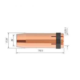 Сопло газовое PARKER для горелок SGB3800/4001/5000/5550 (d=14.0x76.0x2.50 мм, зауженное, упаковка - 5 шт.)