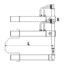 Верхнее прямое плечо TECNA 4766 (610 мм, тип E, длинный электрод, для 3327, 3328)