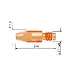 Контактный наконечник PARKER (d=2.4 мм, М8, 10x30 мм, CUCRZR, упаковка 25 шт.)