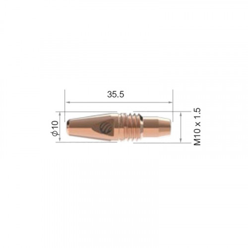 Контактный наконечник горелки Parker ARC M6W/M6OSW (d=1.0мм, CuCrZr, M10x1.5*35.5*10мм, упаковка 10 шт.)