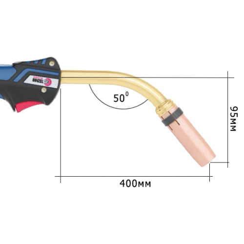 Гусак для горелки ABICOR BINZEL МВ EVO PRO 501 D (50 град. Х=400 мм, Y=95 мм)