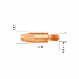 Контактный наконечник PARKER (М6x28мм, CUCRZR, d=1.2мм, упак.-25 шт.)