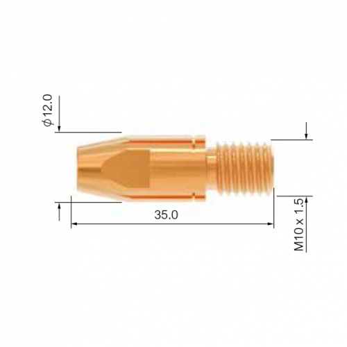 Контактный наконечник PARKER (М10x35мм, CUCRZR, d=1.2мм, упак.-25 шт.)