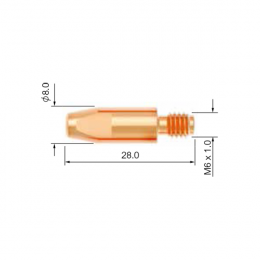 Контактный наконечник PARKER (М6x28 мм, CUCRZR, d=0.8 мм, упак.-25 шт.)