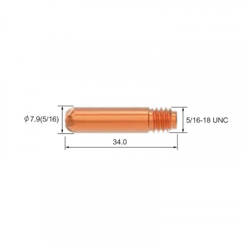 Контактный наконечник PARKER (d=1.6 мм, М8, 7.9x34.0 мм, Ecu, упаковка 25 шт.)