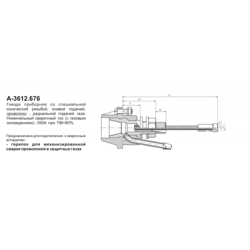 Панельная розетка Агни (ток, газ, проволока)