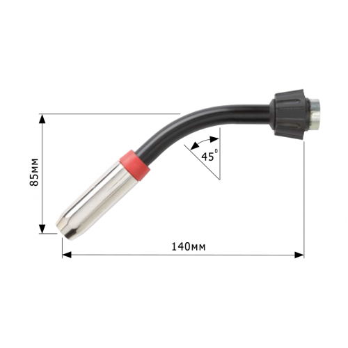 Гусак для горелки ABICOR BINZEL ABIMIG AT 255 T8 (X=140мм, Y=85мм, 45град.)