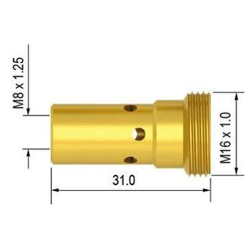 Держатель наконечника PARKER удлинённый M8/M10x1/31мм (уп.-5 шт.) для горелок SGB3800/4001/5000/5550