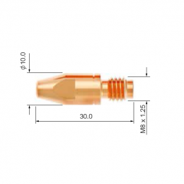 Контактный наконечник PARKER (M8x30мм, CUCRZR, d=1.2мм, упак.-25 шт. PB4015-12A)