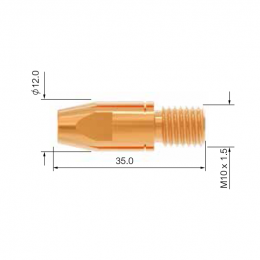 Контактный наконечник PARKER (М10x35мм, CUCRZR, d=1.6мм, упак.-25 шт.)