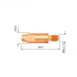 Контактный наконечник PARKER (М6x28мм, ECU, d=0.8мм, упак.-25 шт.)