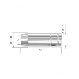 Сопло газовое PARKER для горелок STH150E/SGB1500 (коническое, d=12.0x53.0x1.0 мм, упаковка - 5 шт.)