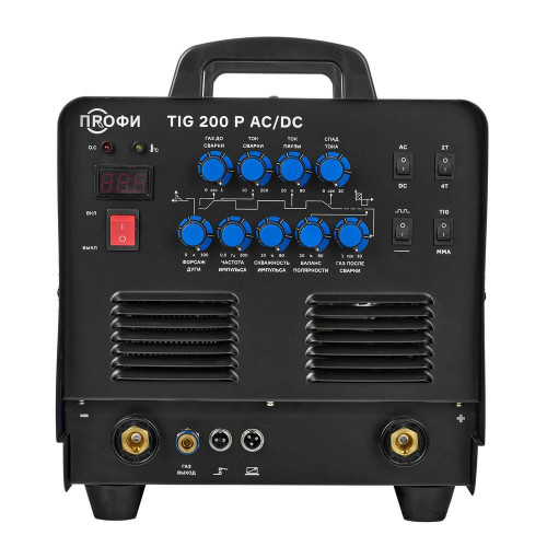 Аргонодуговой аппарат ПТК ПРОФИ TIG 200 P AC/DC (220 В, 10–200 А, ПВ 60%, аттестация НАКС)