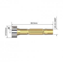 Корпус цанги горелки PARKER T3/T5W (d=2.0 мм, газ.линза)