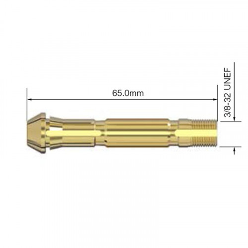 Цанга стандартная горелки Parker ARC T3/T5W (d=6.4 мм, 65.0мм, 3/8-32 UNEF, упаковка 2 шт.)