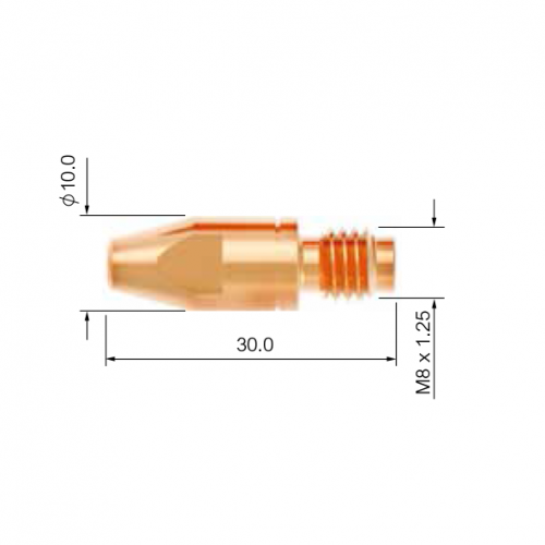 Контактный наконечник PARKER (М8x30мм, CUCRZR, d=1.6мм, упак.-25 шт. PB4015-16)