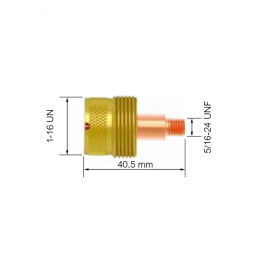 Корпус цанги для горелки PARKER DGT/SGT 9/20/20S/125M/250M/225F (1.0x40.5мм, станд. с увеличенной газ.линзой)