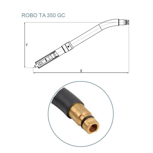 Гусак горелки Abicor Binzel ROBO TA350GC (31°, Х=267 мм, Y=126.1 мм)