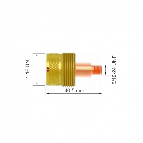 Корпус цанги для горелки PARKER DGT/SGT 9/20/20S/125M/250M/225F (2.4x40.5мм, станд. с увеличенной газ.линзой)