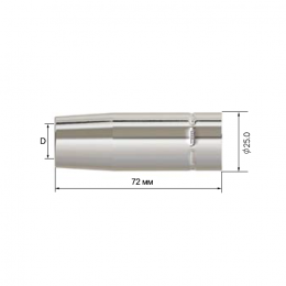 Сопло газовое PARKER для горелок SGA 355A (коническое, d=18.0x72.0x2.0 мм, упаковка - 5 шт.)