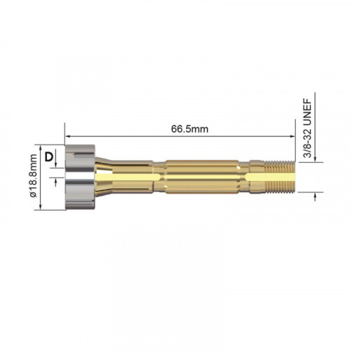 Корпус цанги горелки PARKER T3/T5W (d=4.8 мм, газ.линза)