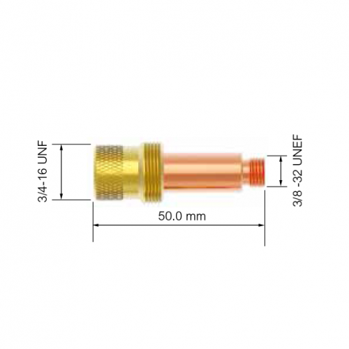 Корпус цанги для горелки PARKER SGT 17/18/26/125M/250M/225F (d=4.0мм, стандартная газ. линза)