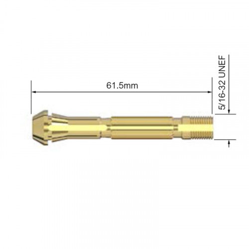 Цанга стандартная горелки Parker ARC T2/T3W/T4W (d=4.8 мм, 61.5мм, 5/16-32 UNEF, упаковка 2 шт.)