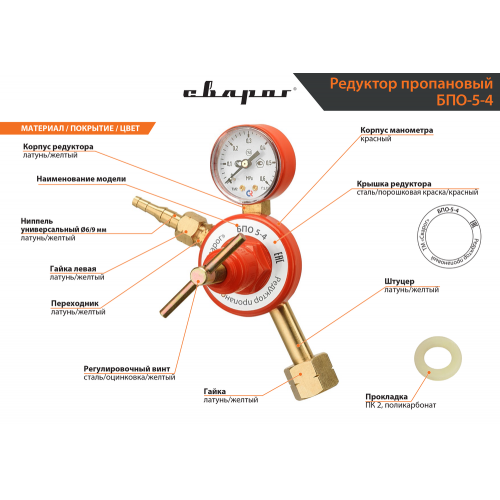 Редуктор пропановый Сварог БПО 5-4