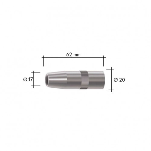 Сопло газовое коническое Abicor Binzel ABIMIG W 340 (d=17.0х62.0 мм, упаковка 5 шт.)