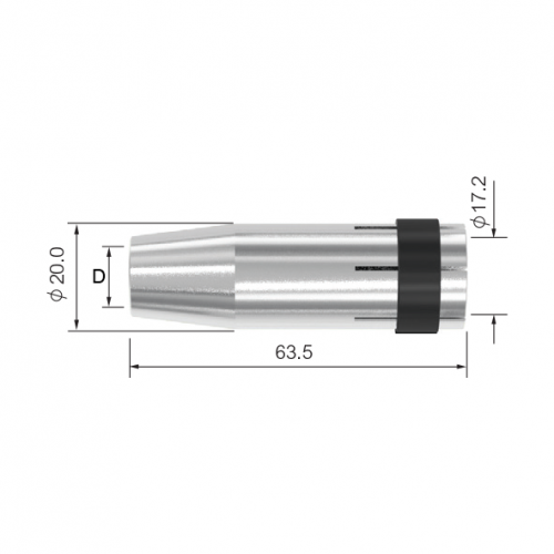 Сопло газовое для горелки PARKER SGB2400 (цилиндрическое, D17.2/63.5/1.4мм, упак. - 5 шт.)