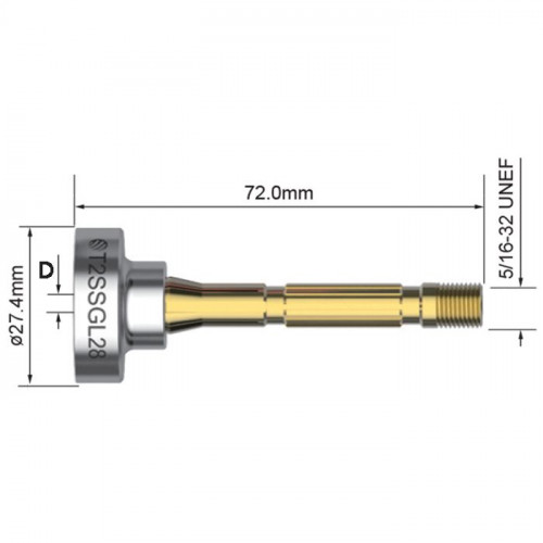 Корпус цанги PARKER Super Series 28 для T2/T3W/T4W (d=1.6 мм, газ.линза, упаковка 2 шт.)