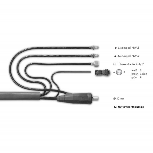 Горелка аргонодуговая Abicor Binzel ABITIG 450W GRIP (4 м, разъем ESAB, BSB 35-50, BCS 01, 2pin, без КО)